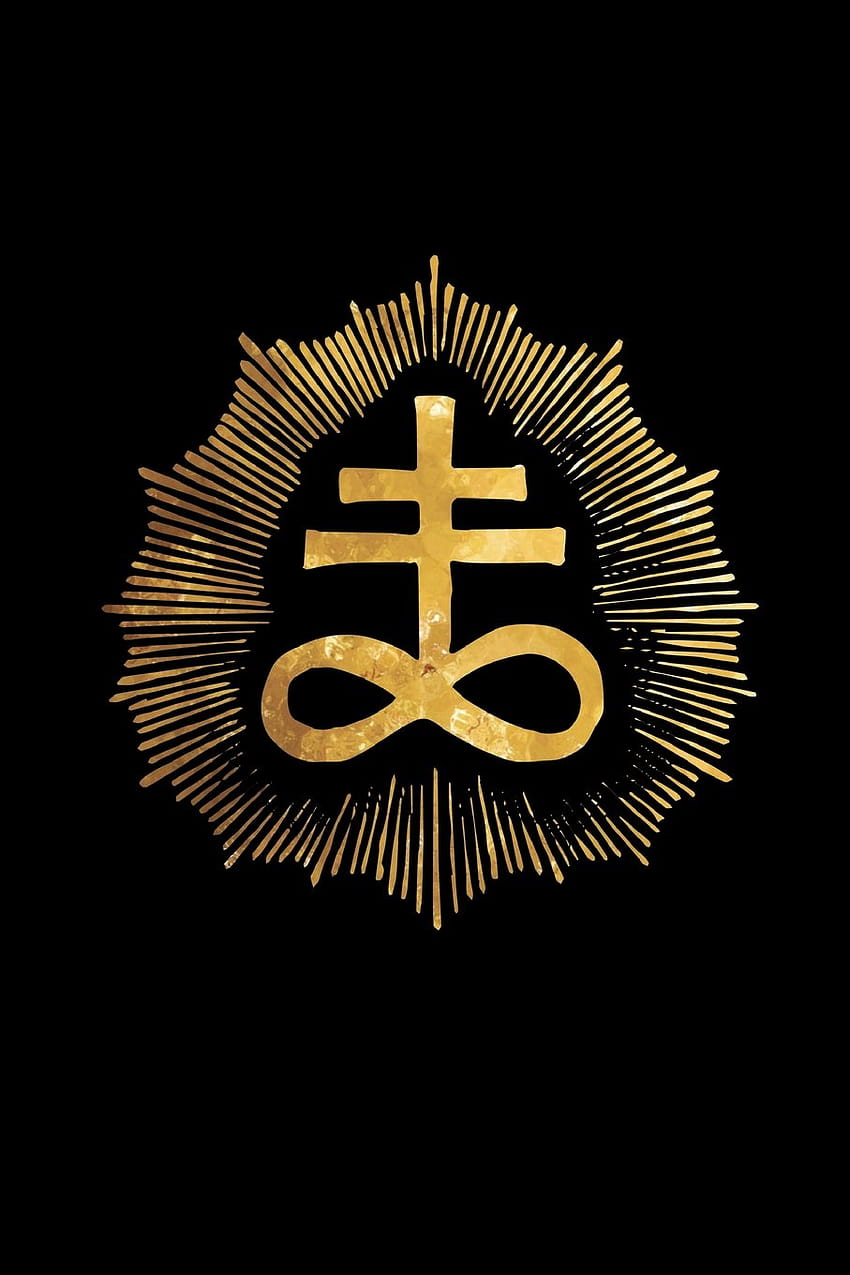 リヴァイアサンの十字架: ゴールド ヴィンテージ彫刻硫黄、リヴァイアサン クロス HD電話の壁紙