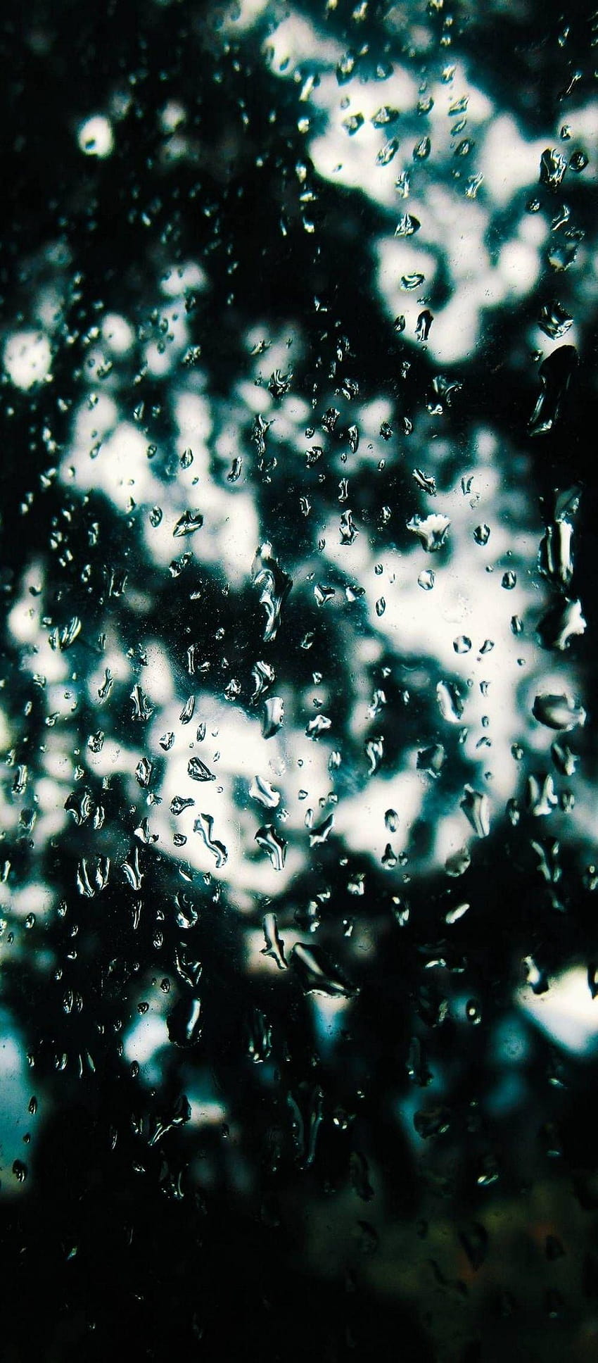 Sfocatura vetro gocce di pioggia, 1080x2460 Sfondo del telefono HD