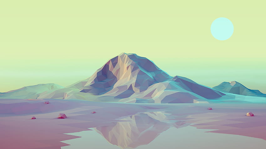 Нискополигонален планински пейзаж Минималистичен минимализъм, нискополигонален пейзаж HD тапет
