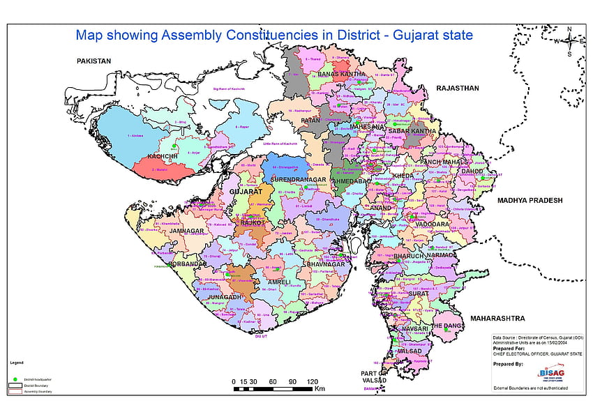 Politische Karte von Gujarat, Gujarat-Karte HD-Hintergrundbild