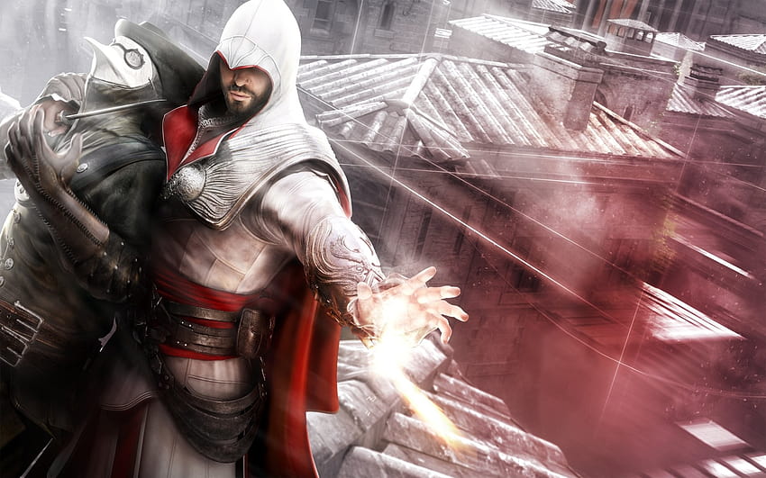 : assassins creed, Desmond Miles, hostage, roof, explosion, city 1920x1200 HD wallpaper