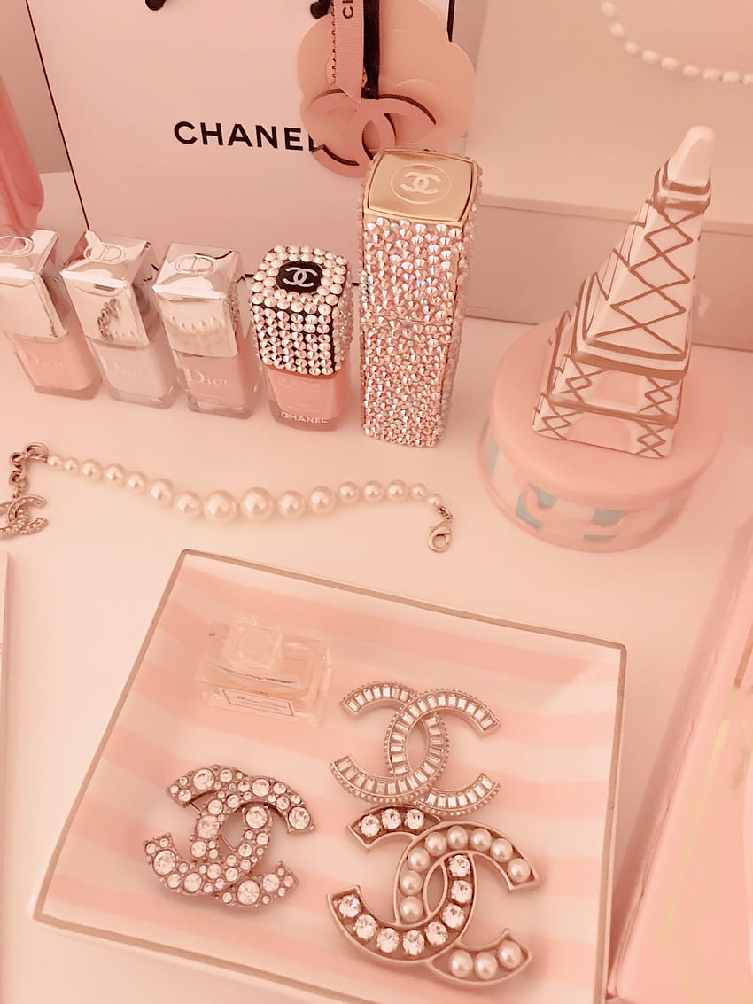 Chanel Ästhetik, rosa Chanel HD-Handy-Hintergrundbild