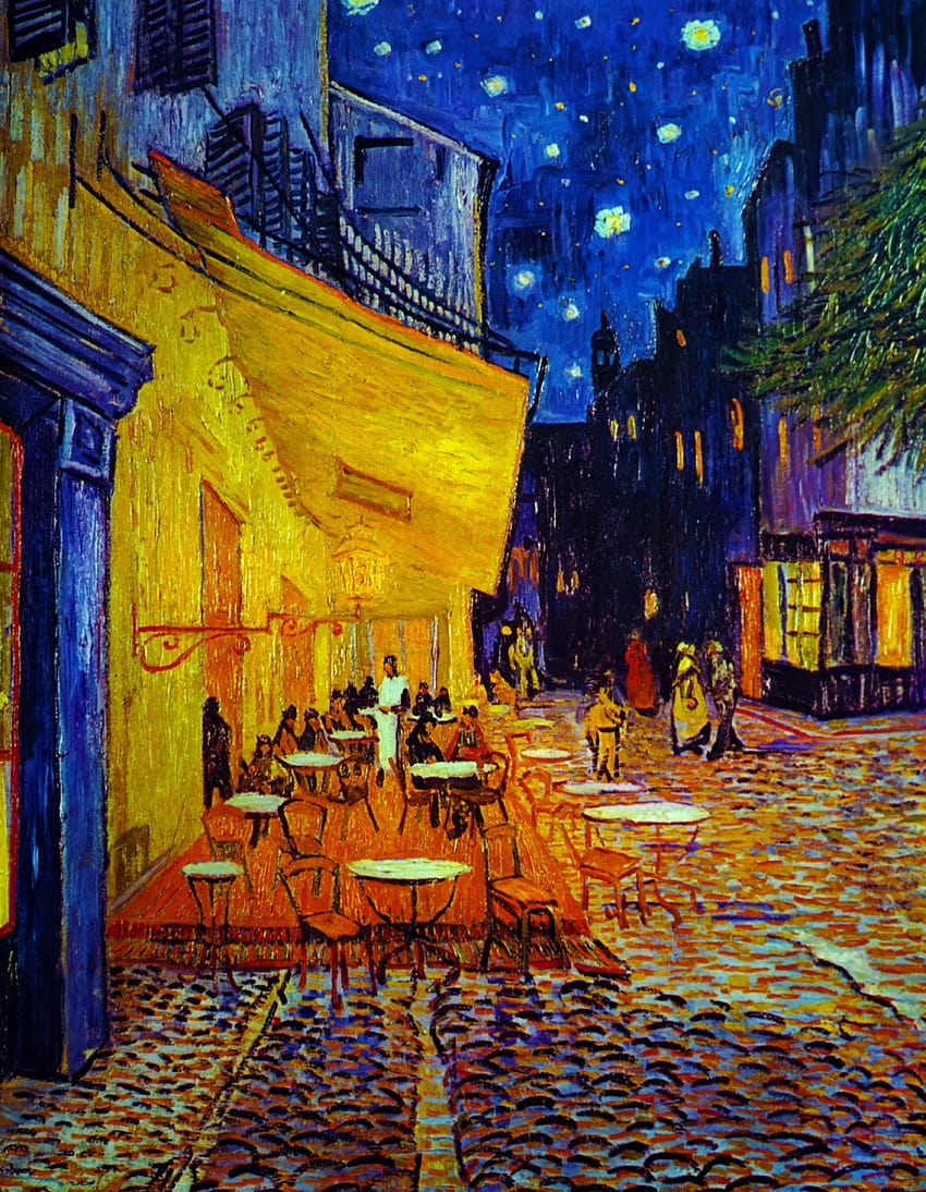 „Taras kawiarni nocą” Van Gogha tematem debaty na Twitterze Tapeta na telefon HD