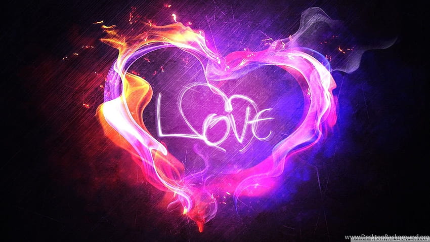 Love And Heart Neon Light Backgrounds, love light HD wallpaper