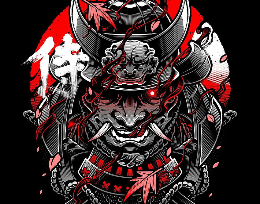 Oni-Maske, Samurai-Kunstwerk ... Pinterest, japanische Oni HD-Hintergrundbild