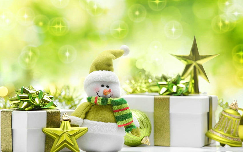 Grüne Weihnachtsgeschenke HD-Hintergrundbild