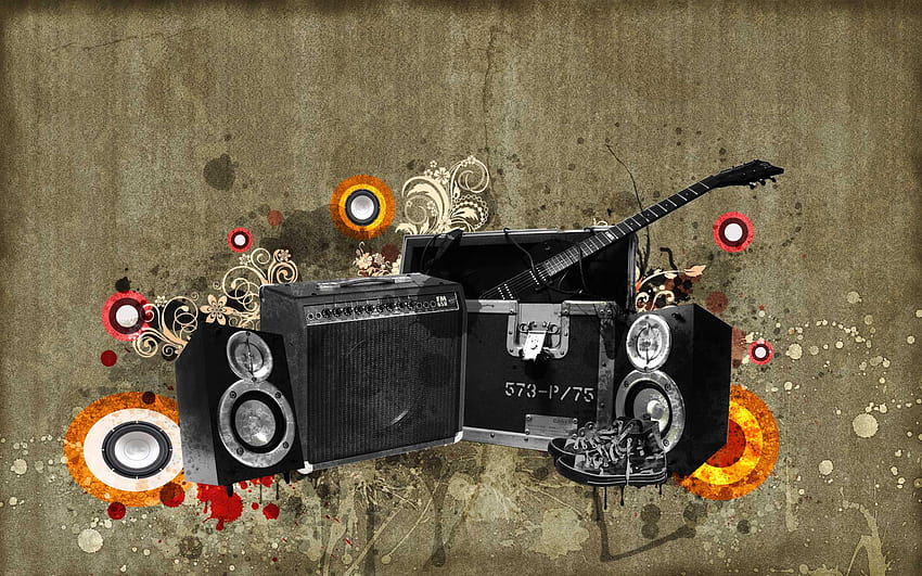 Music, background, grunge, poster, articles, web, awesome, tutorial, adobe hop, art, music poster HD wallpaper