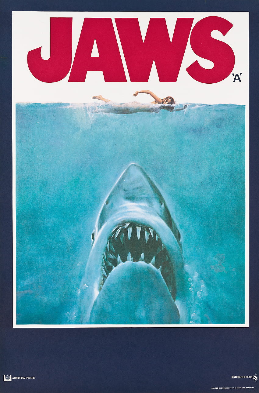 JAWS, MICK MCGINTY, Directed by: Steven Spielberg, Starring: Roy Scheider, Robert Shaw, Richard Dreyfuss, jaws movie logo HD phone wallpaper