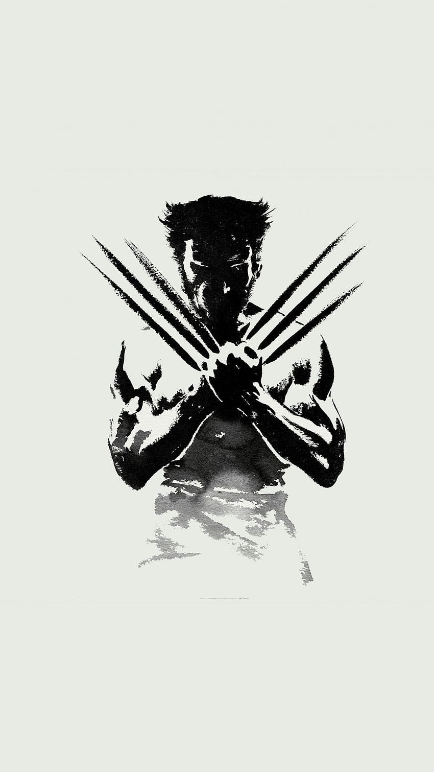 Wolverine czarno-biały, x men rosomak minimalny Tapeta na telefon HD