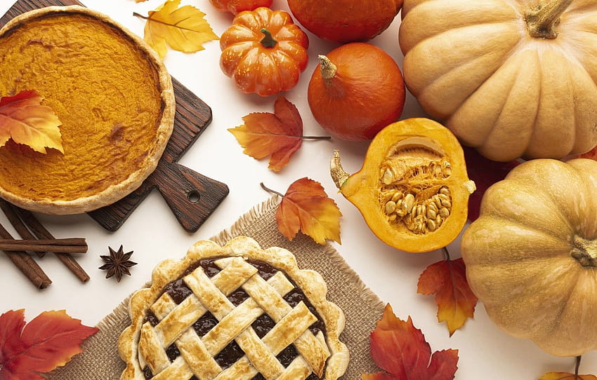 autumn, leaves, pie, fabric, pumpkin, Board, cake, cakes, autumn, leaves, pumpkin, baking, cloth , section еда, autumn cake HD wallpaper