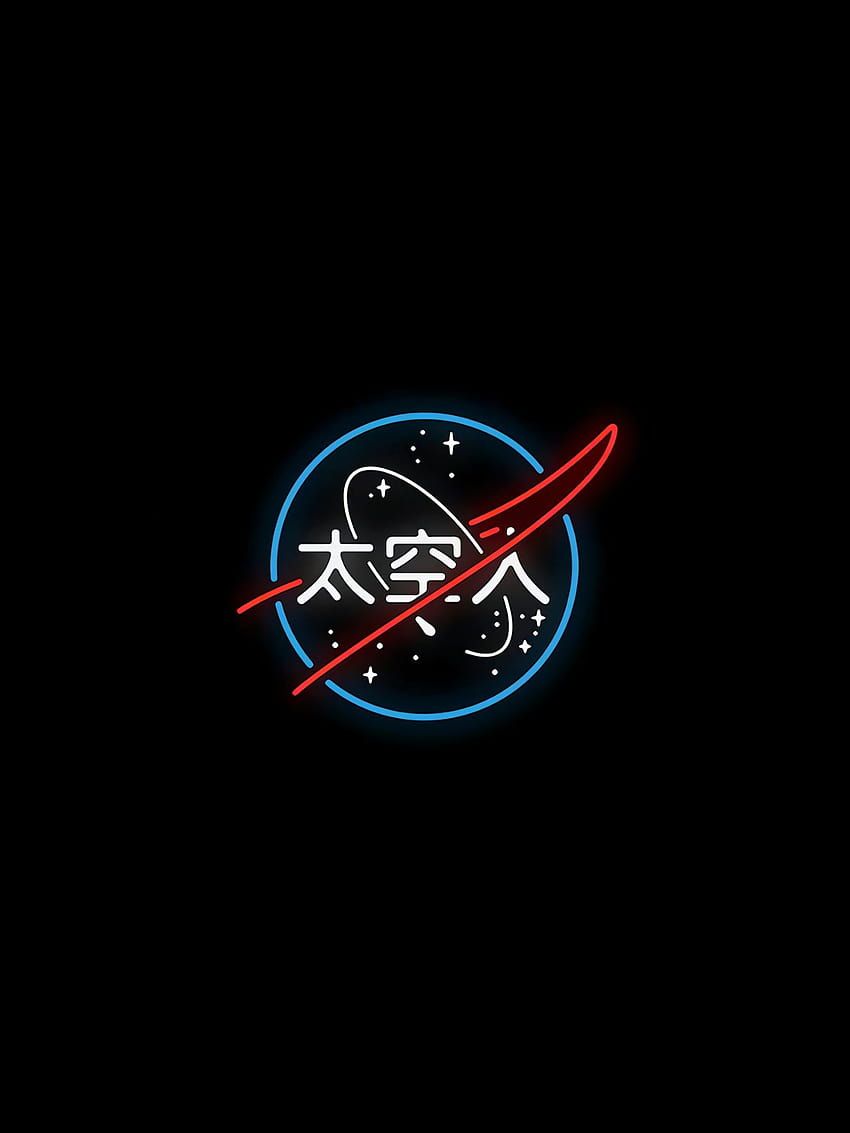 neon NASA Japanese simple black backgrounds minimalism [3840x2160] for your , Mobile & Tablet, phone neon minimalist HD phone wallpaper