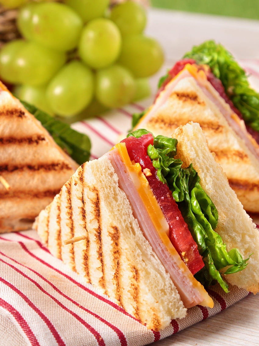 1536x2048 Sandwich, Tomato, Grape, Toast, Fast Food HD phone wallpaper