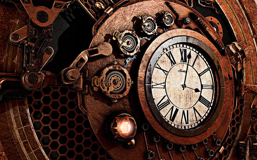 old clock, retro, time concepts, clock mechanism, metal clock with resolution 2560x1600. High Quality HD wallpaper