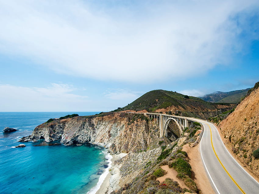 Pacific Coast Highway, Pacific Ocean Highway 1 ein Kalifornien Ultra HD-Hintergrundbild