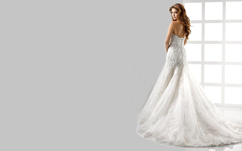 Kleid, Kleid, Hochzeitskleid, Kleidung, Model, Kleid, Brautkleid, Brautpartykleid, Braut, Schulter, eine Linie, Hochzeitskleid HD-Hintergrundbild