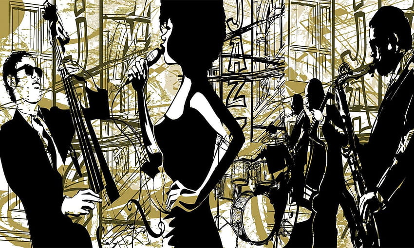 Golden Age Jazz Band Singer Mural HD wallpaper