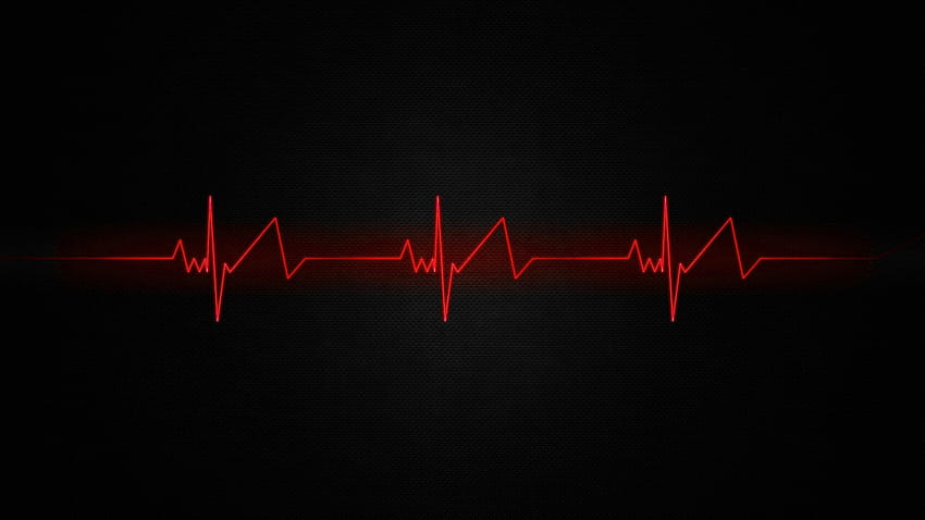 serce: bicie serca z czarnym tłem, tętno Tapeta HD