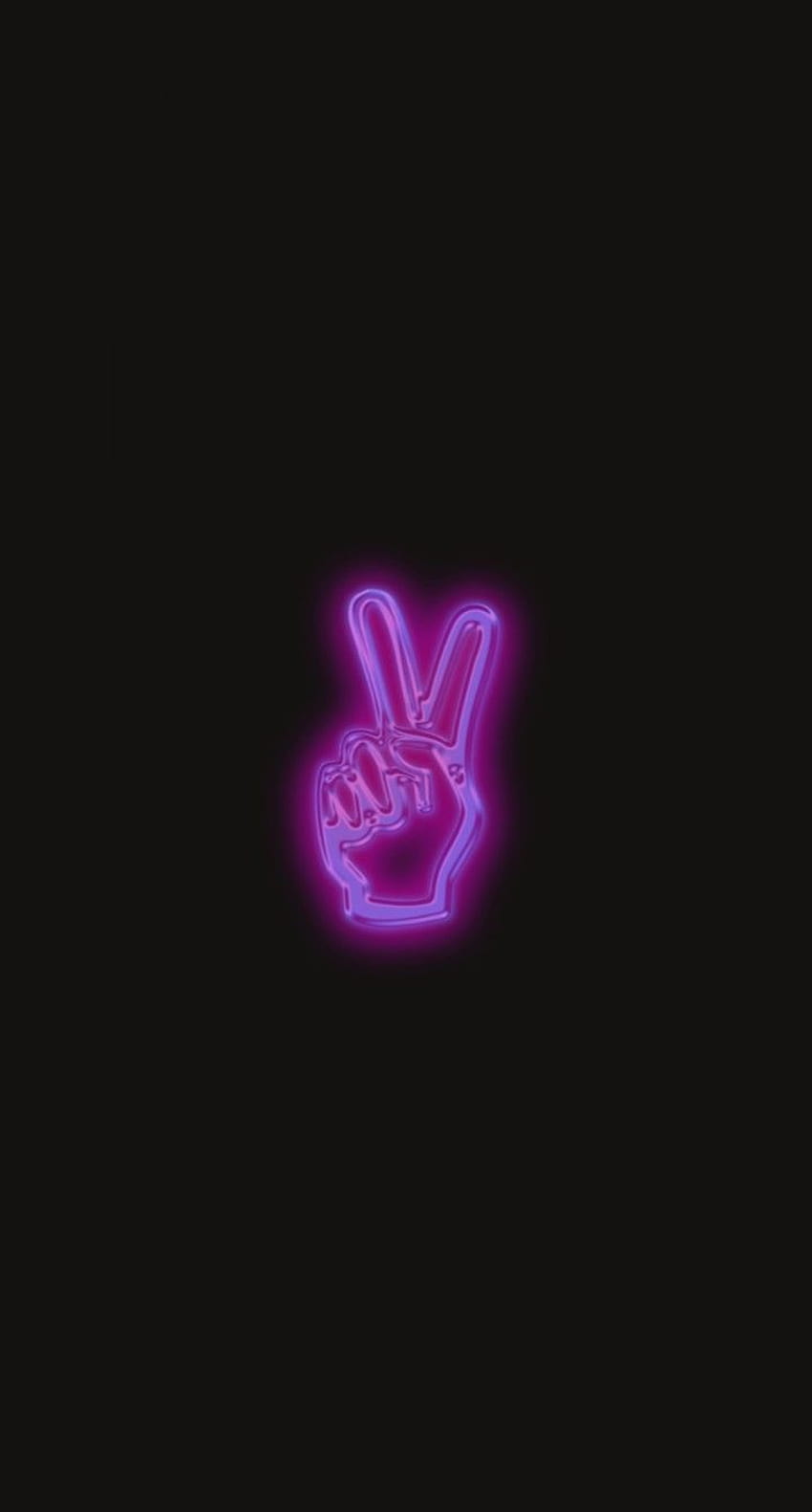 Neon hand peace sign, hand sign HD phone wallpaper | Pxfuel