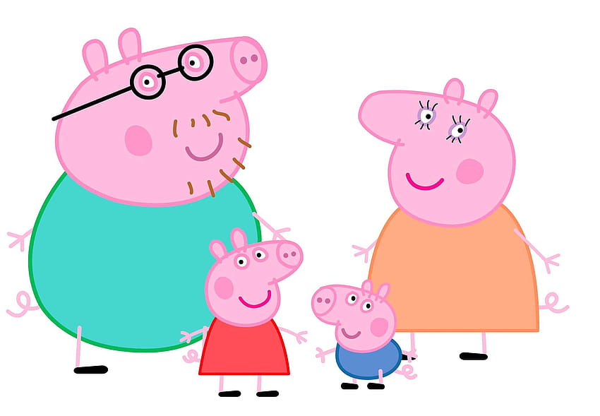 Peppa Art Screensaver Pig Family, peppa pig family HD wallpaper
