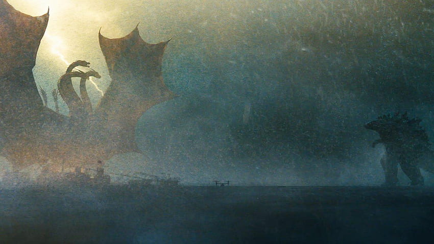 Godzilla i King Ghidorah przygotowują się do bitwy o nowy japoński godzilla vs king ghidorah Tapeta HD
