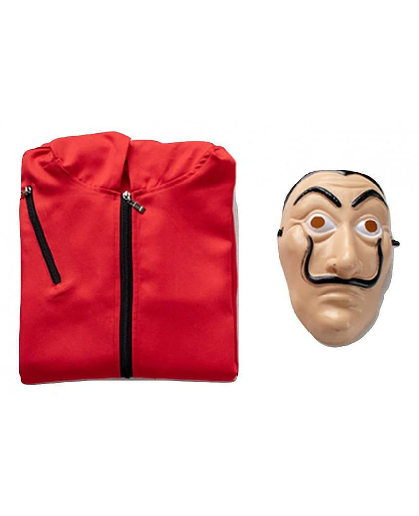 Red Jumpsuit Adult Costume And Salvador Dali Mask HD phone wallpaper