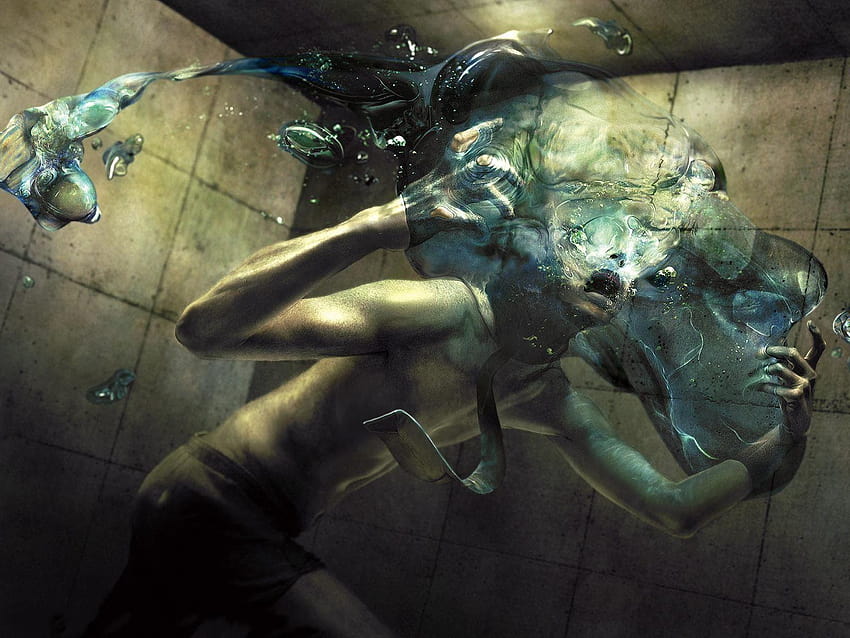 Digital art: Drowning, nr. 57816 by Striker, suffocation HD wallpaper