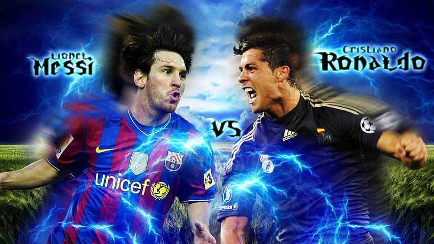 Lionel Messi v/s Cristiano Ronaldo in Adobe® hop, messi vs ronaldo HD wallpaper