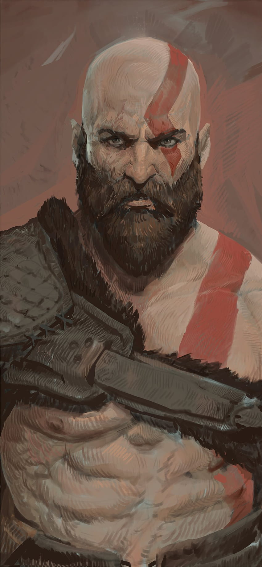 ilustraciones de kratos iPhone X, kratos iphone 11 fondo de pantalla del teléfono