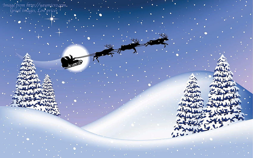 Santa Sleigh Ride, santas sleigh in the sky HD wallpaper