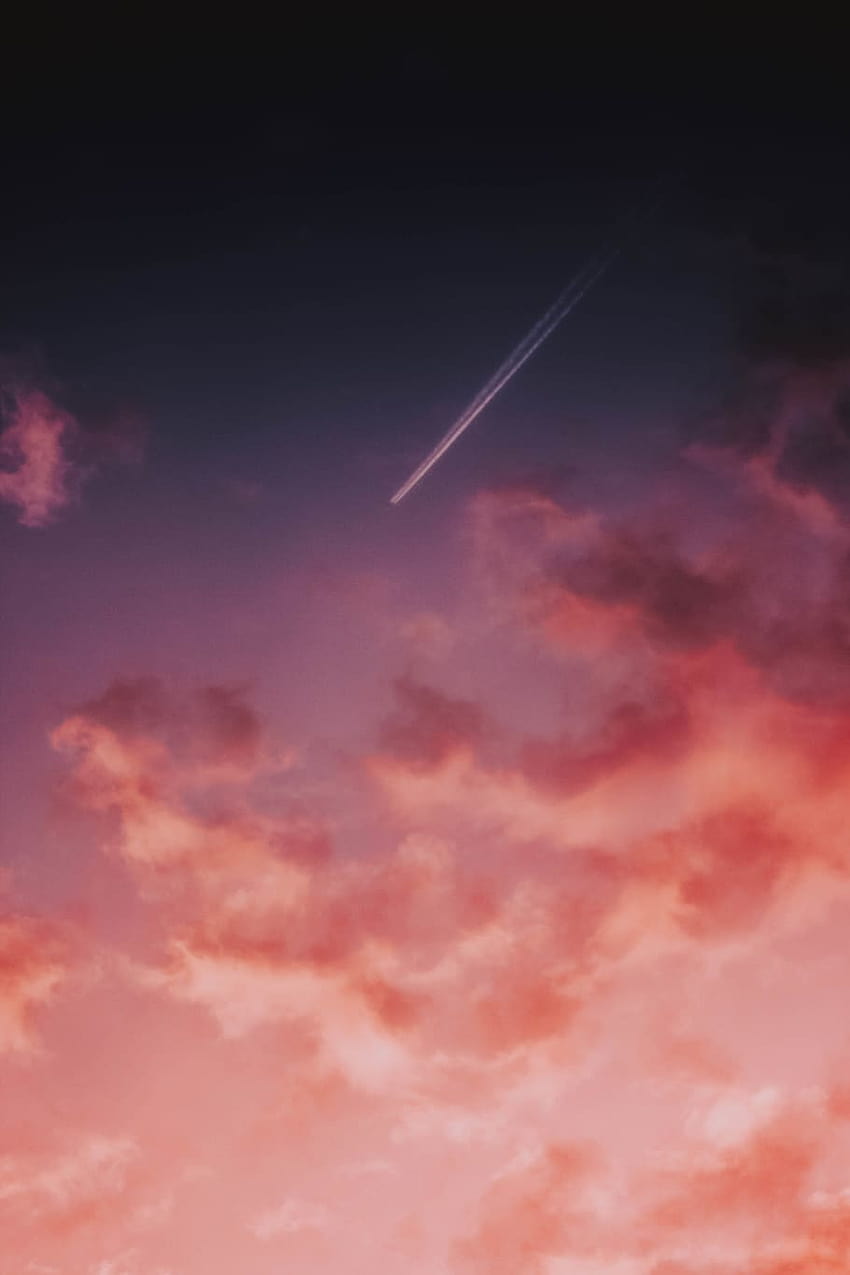 Sunrise, Fly, Plane, Sky, Cloud, Dark, Storm, Pink HD phone wallpaper