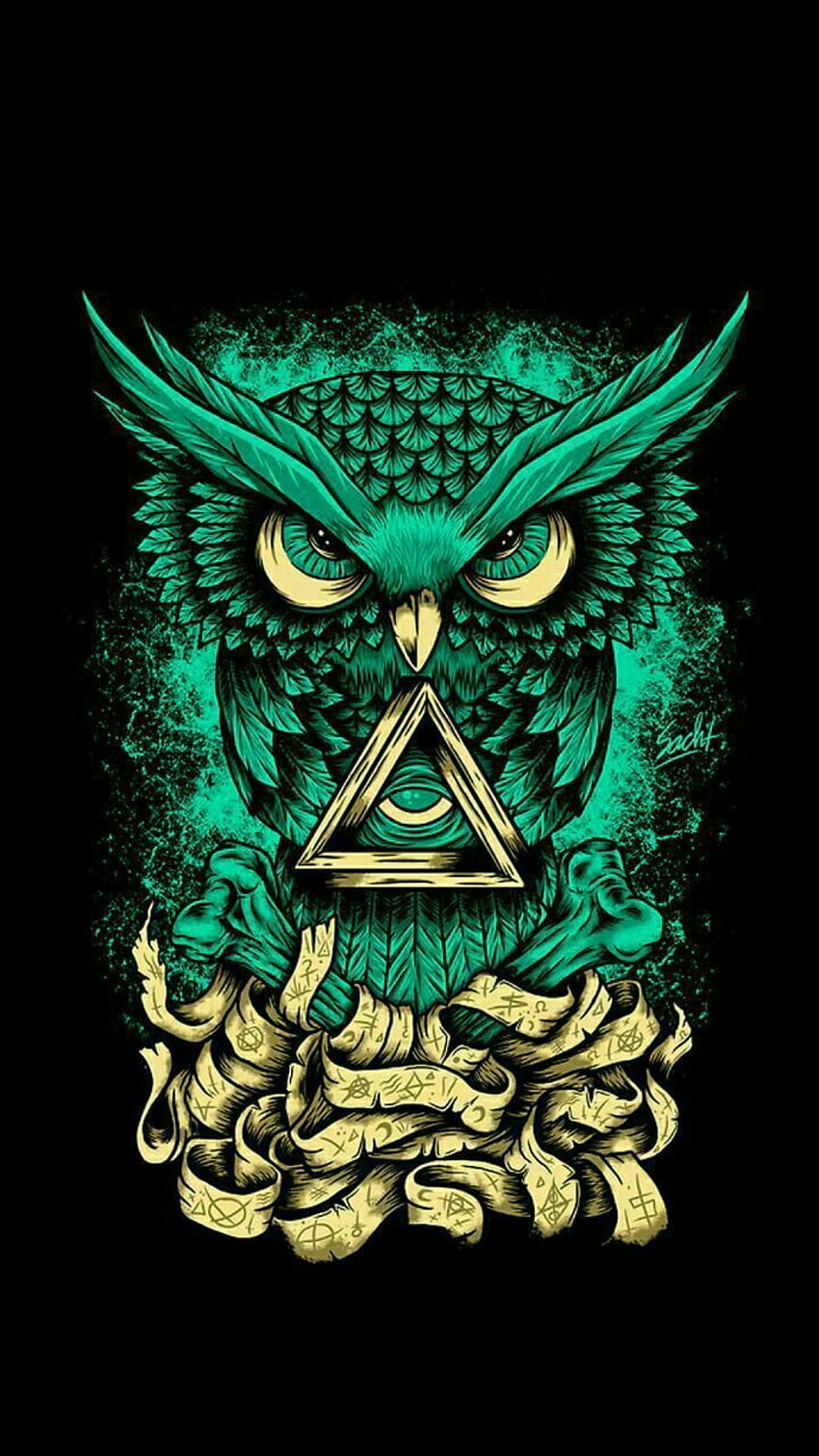 Owl, And Green, green owl HD phone wallpaper