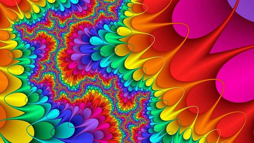 Coloré, art, illustration, art fractal, orange, couleurs, art psychédélique • For You For & Mobile, colorf fractal art Fond d'écran HD