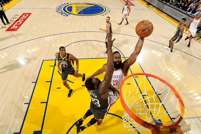 Twitter in Disbelief After James Harden's Iconic Dunk over Draymond Green, james harden dunk HD wallpaper