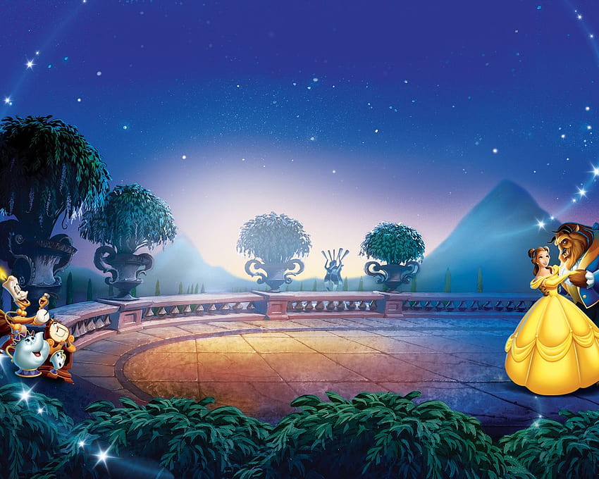 Disney Princess: la bella y la bestia, dibujos animados de la bella y la bestia fondo de pantalla