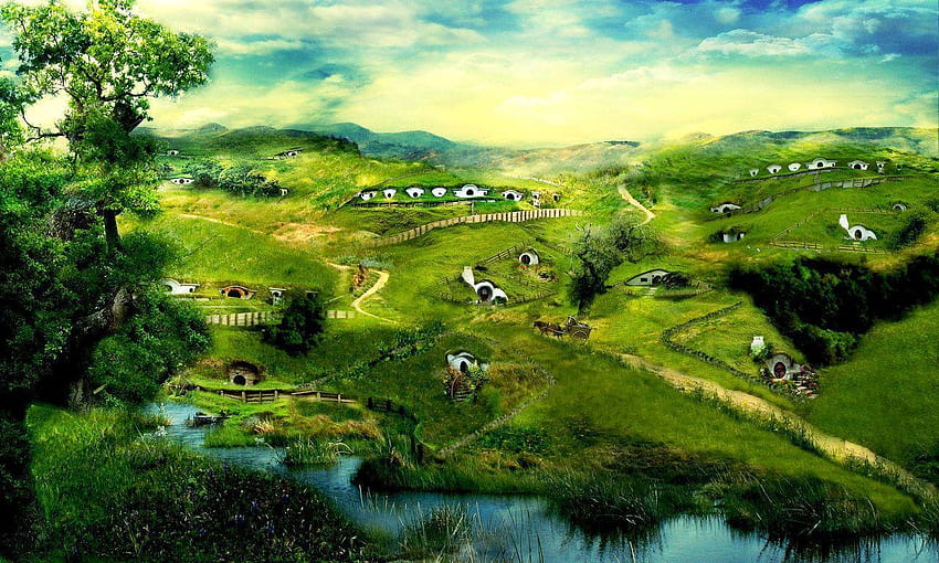And Back Again shire digital fantasy trees HD wallpaper  Peakpx