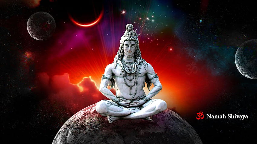 Lord Shiva In Rudra Avatar Datos animados, dibujos animados de meditación fondo de pantalla