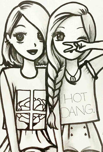 Desenhos Tumblr, girl friendship HD wallpaper