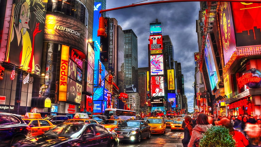 Times Square di Manhattan, New York City Ultra dan Wallpaper HD