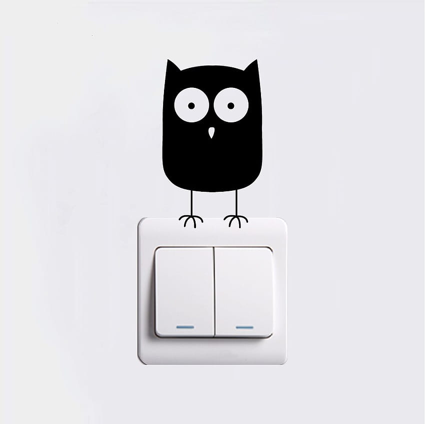 Owl 3 Cute Cartoon Owl Light Switch Vinyl Sticker Owl Wall Wall for Kids Room Home papel de parede HD