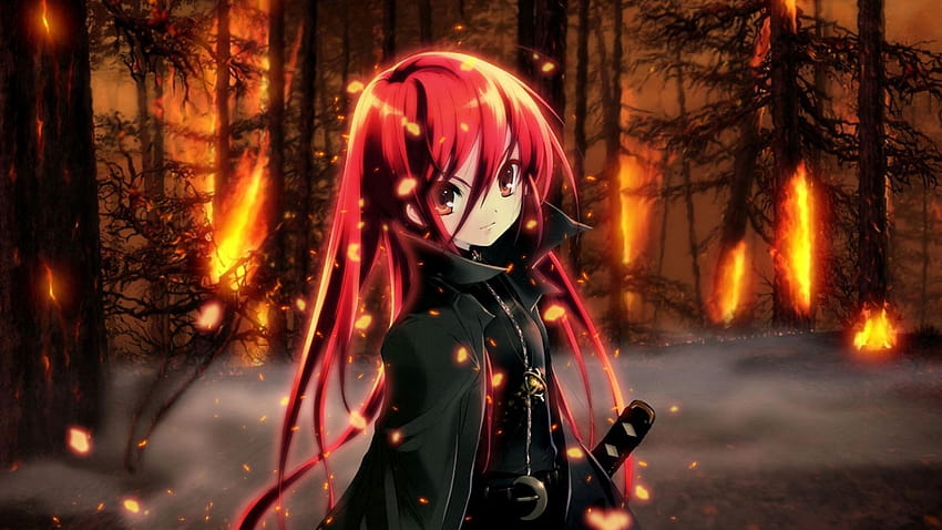 Dark Red Anime on Dog, red anime girl HD wallpaper | Pxfuel