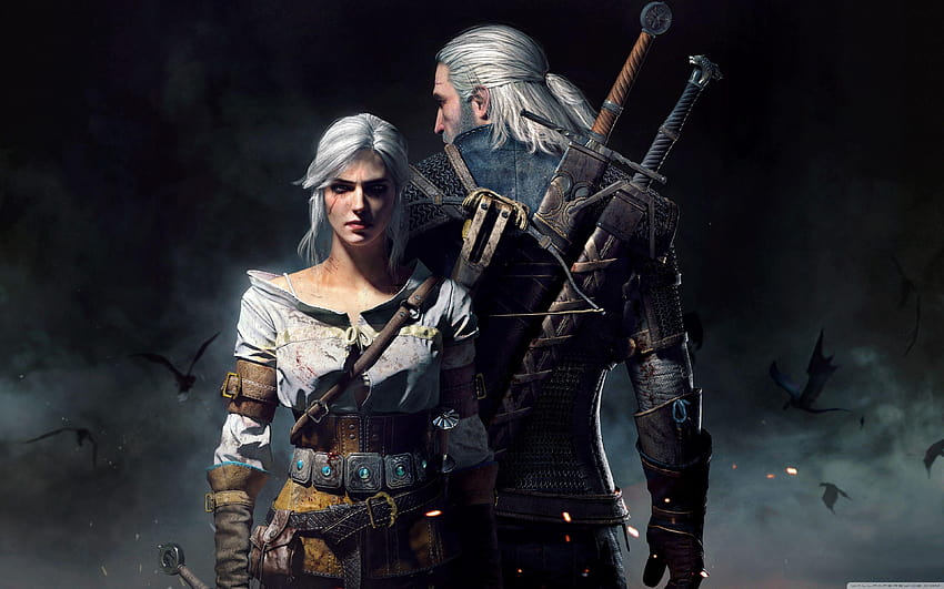 The Witcher 3 ล่าสัตว์ป่า Geralt และ Ciri วอลล์เปเปอร์ HD