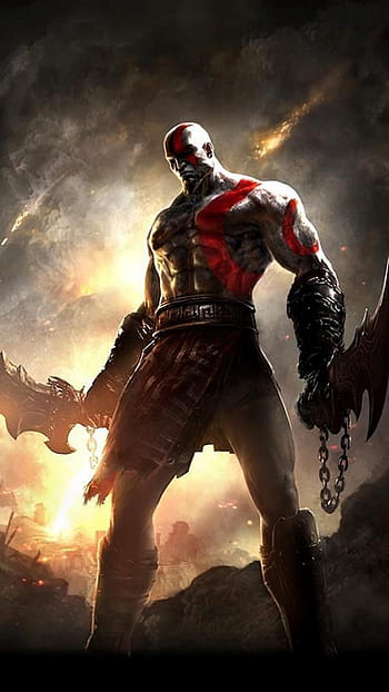 Kratos God of War Ragnarok 4K Phone iPhone Wallpaper #8181a