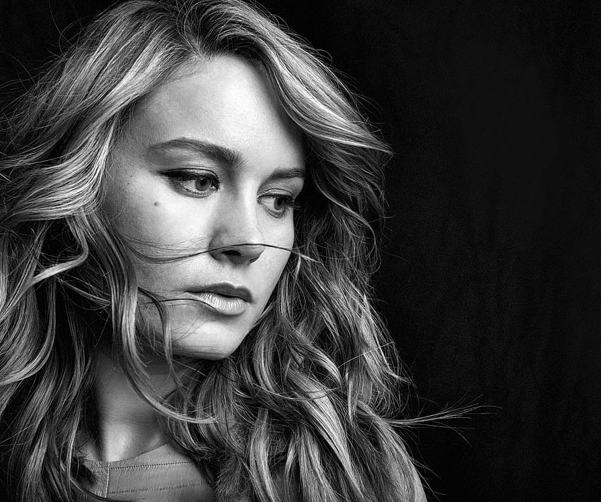 Model Women Face Brie Larson Actress Monochrome Hd Wallpaper Pxfuel