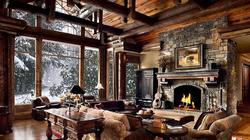Winter Fireplace, cosy fire HD wallpaper