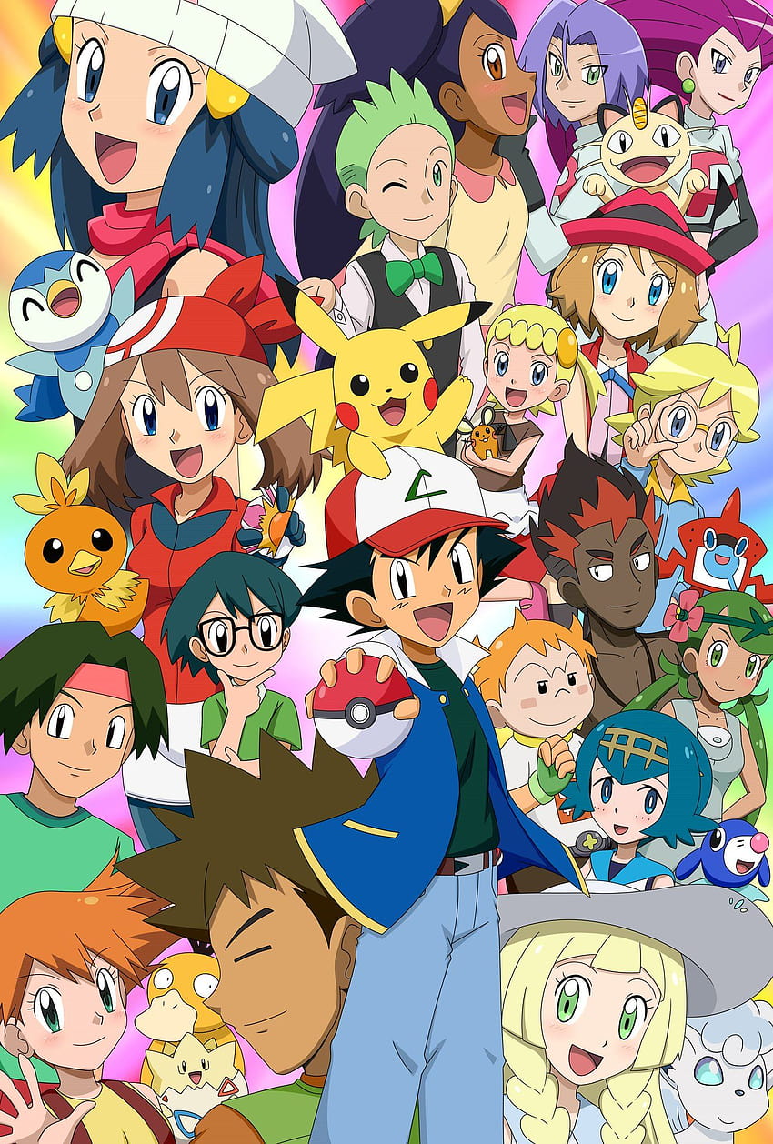 ปักพินในบอร์ด Tales Of The Pokémon: Ship Of The Line, ash and his friends pokemon วอลล์เปเปอร์โทรศัพท์ HD