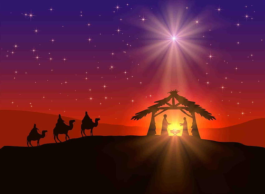 メリー クリスマス キリスト降誕。 メリー クリスマス イエス、クリスマス飼い葉桶 高画質の壁紙