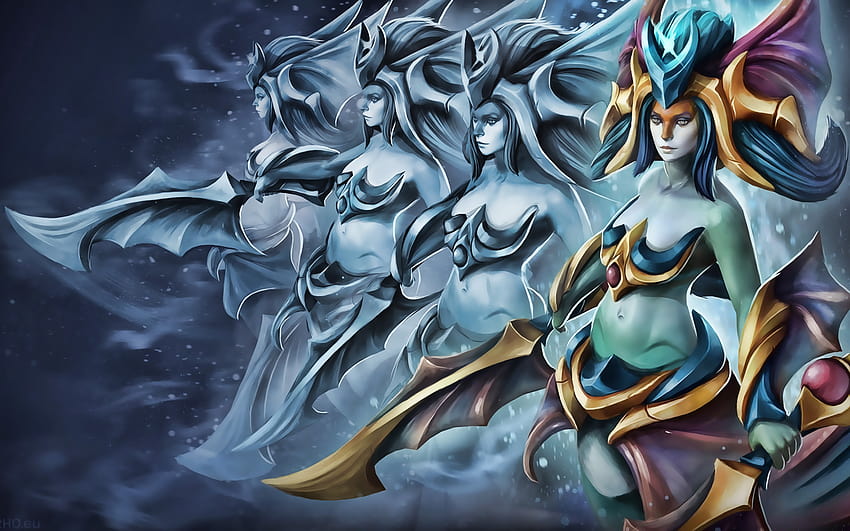 Naga Siren Female Characters Dota 2 Darkness Artwork Dota2 Naga Siren Dota With Resolution
