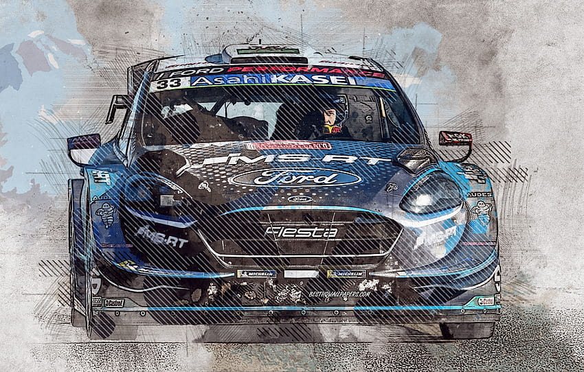 Elfyn Evans, Ford Fiesta WRC, British rally driver, M HD wallpaper