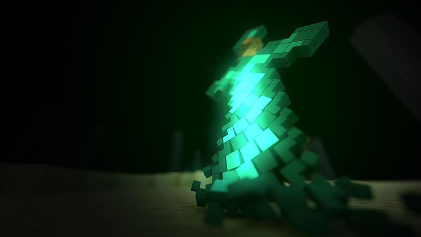 4 Minecraft Schwert, Minecraft Diamantschwert HD-Hintergrundbild