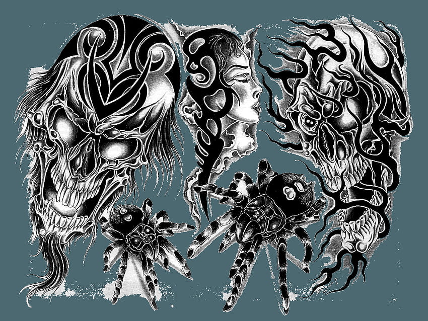 3,700+ Black Skull Tattoo Designs Backgrounds Stock Illustrations,  Royalty-Free Vector Graphics & Clip Art - iStock
